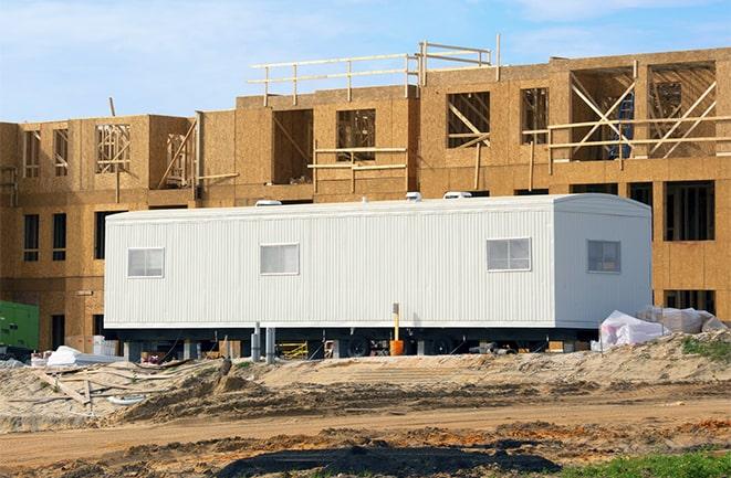 construction office rentals with signage for leasing information in Bushnell